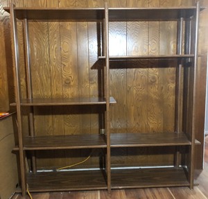 lot 205 image: 58x 57x 14 Multi-Tiered Shelf for StereoBooksCurios&nbsp