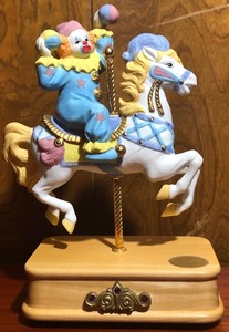 lot 217 image: Carousel Collection 9.5 Clown on Pony Music Box