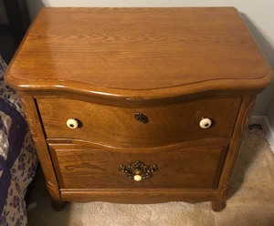 lot 241 image: Vintage Oak Nightstand 26x 24x 18&nbsp