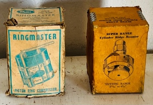 lot 259 image: RingMaster No. 220 Piston Ring Compressor &amp Super Range Cylinder Ridge Reamer 2 1432 to 4 316