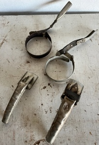 lot 268 image: 2 Vintage Oil Can Spouts &amp 2 Oil Filter Wrenches&nbsp