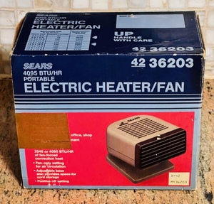 lot 272 image: Sears 4095 BTUHR Portable Electric HeaterFan