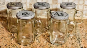 lot 273 image: 5 - T.J. Blackburn Mason Style Glass Jars wLids