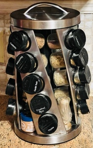 lot 278 image: 13.5 Revolving Stainless Steel Spice Rack