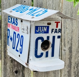 lot 48 image: 12x 8x 4.5 TEXAS LICENSE PLATE BIRD HOUSE