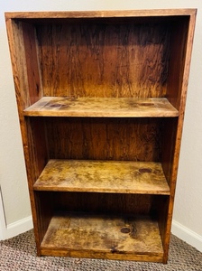 lot 52 image: 41x 24.5x 11 RUSTIC WOODEN BOOKSHELF