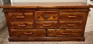 lot 94 image: SOLID WOOD 8 DRAWER DRESSER (MATCHES #91-93)