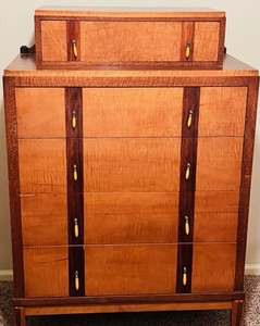 lot 100 image: ANTIQUE 5 DRAWER DRESSER - 54x 37x 20 (MATCHES #98 &amp #99)