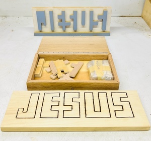 lot 128 image: WOOD WORKING JESUS SIGNS wPATTERN