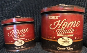 lot 90 image: VINTAGE MOMS HOMEMADE with LOVE ICE CREAM TINS - 6 &amp 7