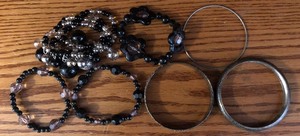 lot 157 image: LOT OF 3 BANGLE BRACELET &amp 4 BEADED BRACELETS