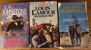 lot 163 image: 10 WESTERN PAPERBACK INCLUDING AUTHORS  LOUIS L AMOUR  LARRY McMURTRY  J.A. JOHNSTONE  RALPH COMPTON&nbsp