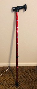 lot 209 image: 35 NOVA RED CANE wPLASTIC HANDLE #2035 300lbs LIMIT