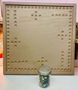 lot 230 image: TABLE TOP HAND-CRAFTED WAHOO GAME - 2 or 4 PLAYERS wMARBLES