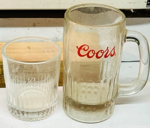 lot 310 image: COORS BEER MUG & CROWN ROYAL TUMBER