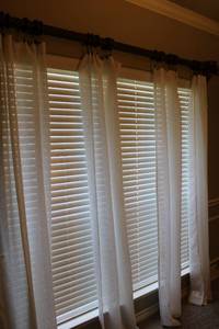 lot 10 image: Curtain Rod Plus 4 Curtain Panels as shown