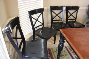 lot 30 image: Set of 4 Dining Chairs, black finish, matches 31,32