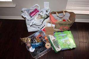 lot 65 image: Crafters Lot Lots of decorative ribbons, Glue Gun, Easter kits, see pictures