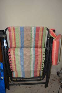 lot 103 image: Lounge Chair, multicolored stripe