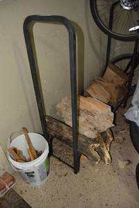 lot 129 image: Firewood Stand and wood included