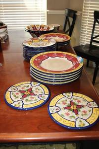 lot 22 image: Dish Set Plates and Bowls from Pier 1 Vallarta