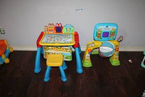 lot 174 image: Toddler and Preschool Learning Table and Basketball Game