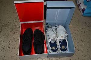 lot 111 image: Shoe Lot Antonio Melani White Leather, Coach Black Shoes Size 8.5