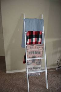lot 51 image: Decorative Ladder with Blankets