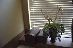 lot 137 image: Home Decor Pair of Decorative Chests and Vase with Artificial Greenery