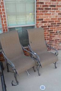 lot 210 image: Pair of Patio Chair with Cast Metal Frames