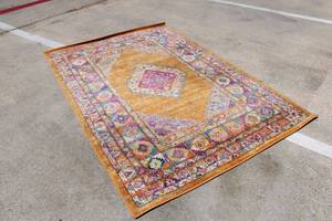 lot 13 image: Orange and Pink Multicolored Area Rug, 5ft. X 7ft.6