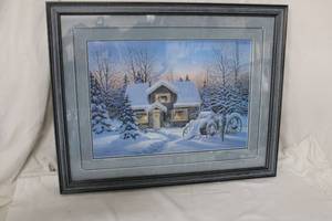lot 102 image: Framed Limited Edition Print Winter Scene, 28W x 22.5Tall