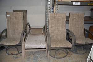 lot 80 image: Outdoor Furniture 4 Upright Chairs and 2 Loungers