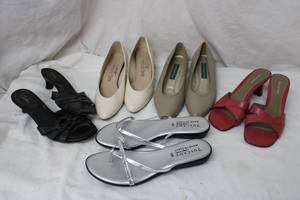 lot 152 image: Womens Dress Shoes and Sandals Size 10, see pictures