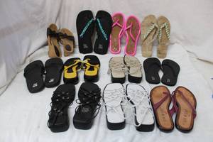 lot 165 image: Womens Sandal Shoes Size 10 Includes Impo Stretch, Mossimo, Fluffer Scuffers, Charles David and More