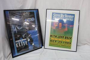 lot 180 image: Shaquille ONeal Poster and Steve Ray Vaughan Concert Poster