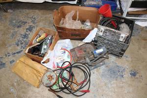 lot 189 image: Misc. Tools Battery Cables, Small Wheels,