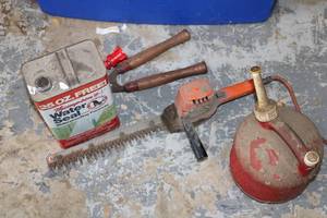 lot 190 image: Black & Decker Hedge Trimmer, Thompsons Water Seal, Small Gas Can