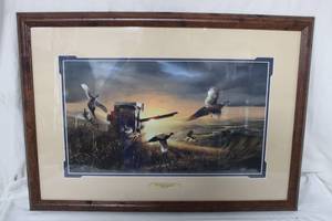 lot 195 image: Framed Wall Art  signed by artist Terry Redlin Evening Surprise