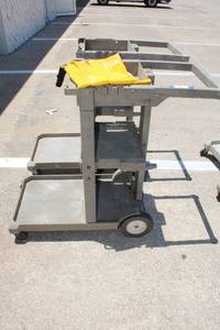 lot 240 image: Pair of Janitor Carts with Yellow Bag