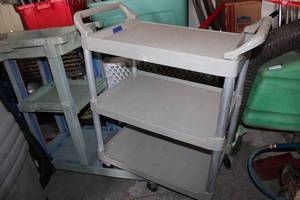 lot 23 image: Janitor Cart and Rolling Push Cart