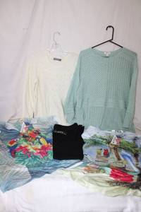 lot 46 image: Womens Clothes still with Tags - T-shirts, Sweaters and Leggings (Kids Size XL)
