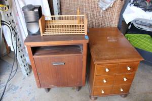 lot 92 image: Ethan Allen File Drawer Cabinet with Ceramic Pulls, and Mid-Century Cabinet Plus CD Racks