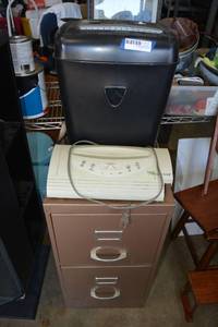lot 157 image: Paper Shredder, 2-Drawer File Cabinet