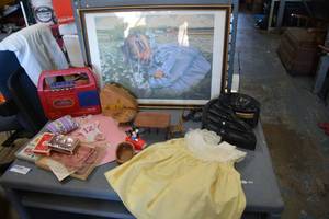 lot 177 image: Kids Toys, Barbie Mic Stand, Cassette Player and Wall Art Print