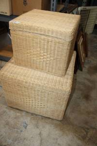 lot 132 image: Matching Wicker Storage Boxes