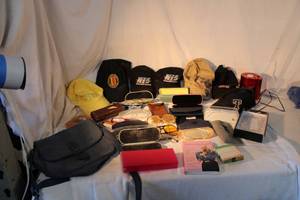 lot 136 image: Eyeglasses and Cases, Ball Caps, and Work Gloves