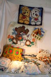 lot 138 image: Hook Rugs and Knitted Blankets