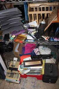 lot 206 image: Misc. Lot of everything Office Supplies, Bell & Howell Projector, knick knacks
