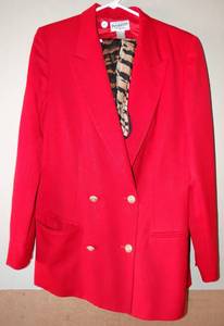 lot 1 image: PENDLETON Wool Jacket - 100% Pure Virgin Wool - Red - Ladies TALL 10 -  American Made in USA